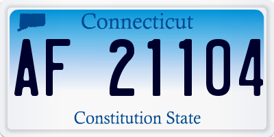 CT license plate AF21104