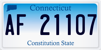 CT license plate AF21107