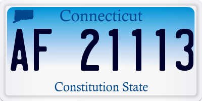 CT license plate AF21113