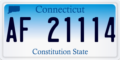 CT license plate AF21114