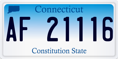 CT license plate AF21116