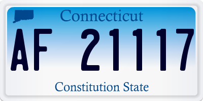 CT license plate AF21117