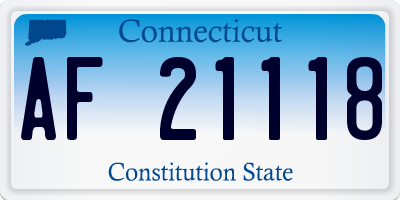 CT license plate AF21118