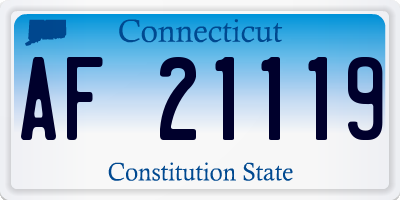 CT license plate AF21119