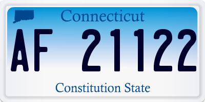 CT license plate AF21122