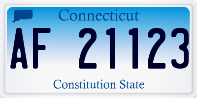 CT license plate AF21123