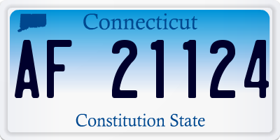 CT license plate AF21124