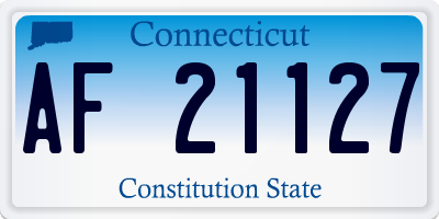 CT license plate AF21127