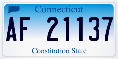 CT license plate AF21137