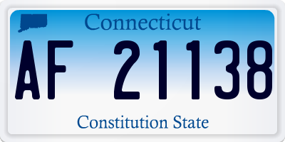 CT license plate AF21138