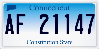 CT license plate AF21147