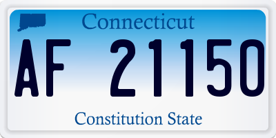CT license plate AF21150