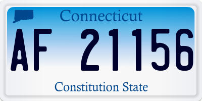 CT license plate AF21156