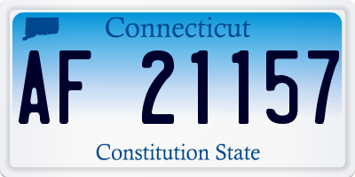 CT license plate AF21157