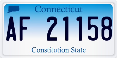 CT license plate AF21158