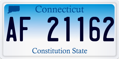 CT license plate AF21162