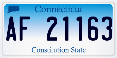 CT license plate AF21163