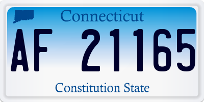 CT license plate AF21165