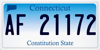 CT license plate AF21172