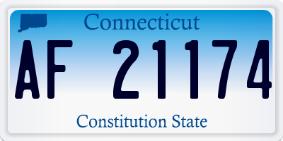 CT license plate AF21174