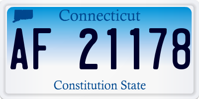 CT license plate AF21178