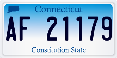 CT license plate AF21179