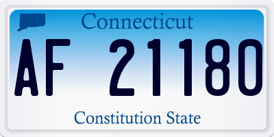 CT license plate AF21180
