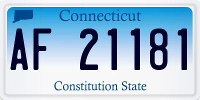 CT license plate AF21181