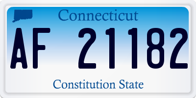 CT license plate AF21182