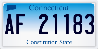 CT license plate AF21183