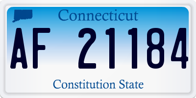 CT license plate AF21184