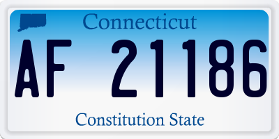 CT license plate AF21186