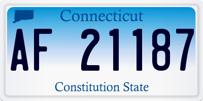 CT license plate AF21187