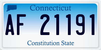 CT license plate AF21191