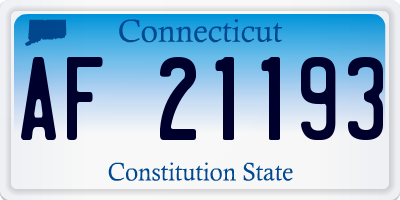 CT license plate AF21193