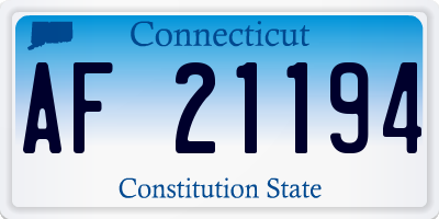 CT license plate AF21194