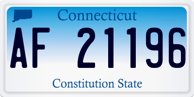 CT license plate AF21196