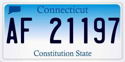 CT license plate AF21197