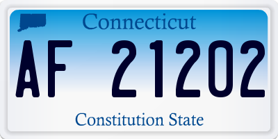 CT license plate AF21202
