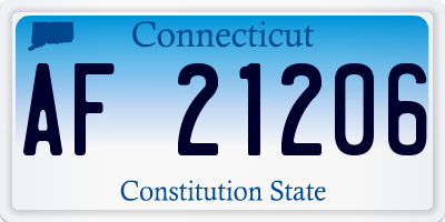 CT license plate AF21206