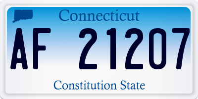 CT license plate AF21207