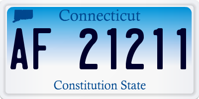 CT license plate AF21211