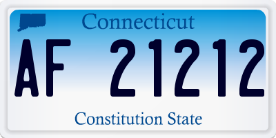 CT license plate AF21212