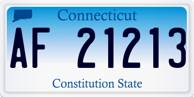 CT license plate AF21213