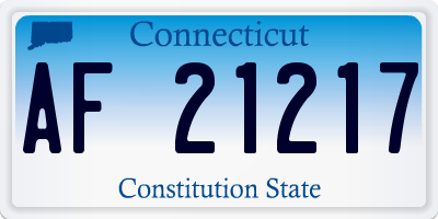 CT license plate AF21217