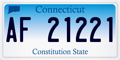 CT license plate AF21221