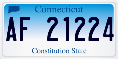 CT license plate AF21224