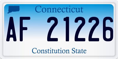 CT license plate AF21226