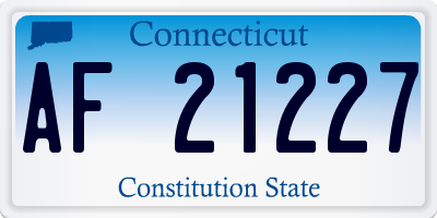 CT license plate AF21227