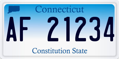 CT license plate AF21234